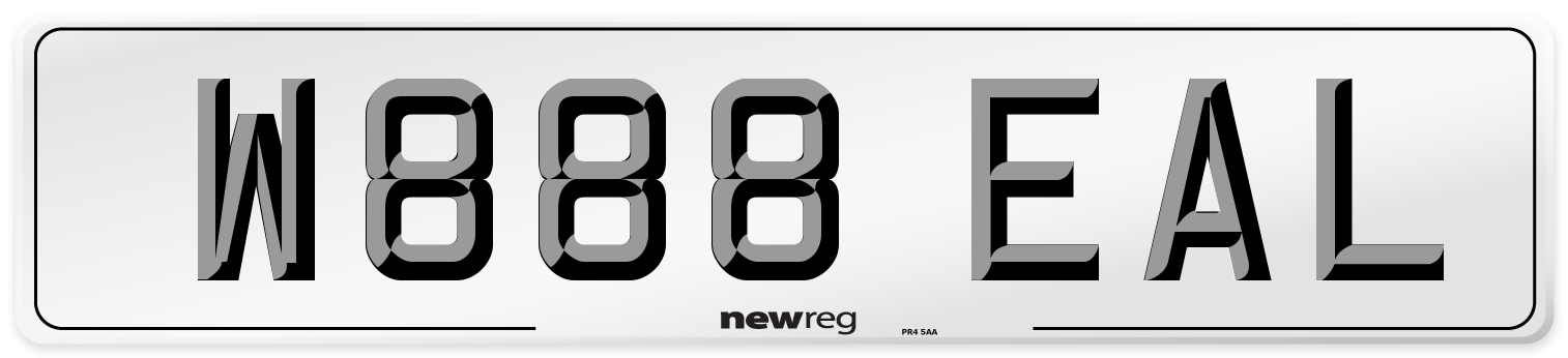 W888 EAL Number Plate from New Reg